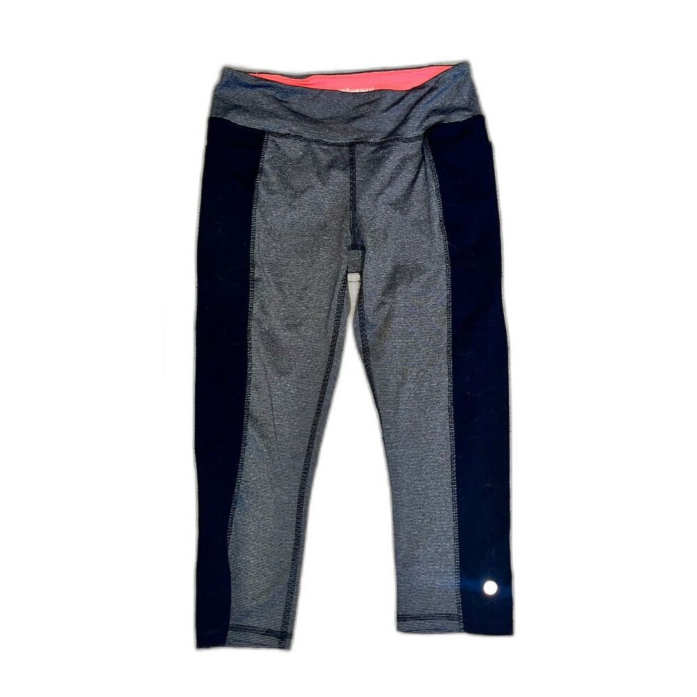 Marika‎ Sport Small (4-6) Womens Grey & Black Leggings Yoga Work Out Capris